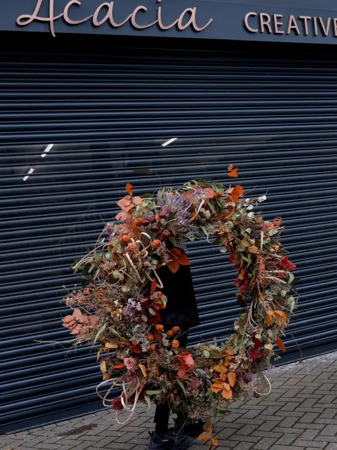 Dried Autumnal Wreath 