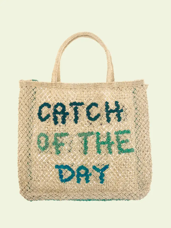 'Catch of the Day' Jute Tote Bag