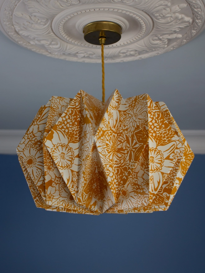 Origami Paper Lightshade Orbit 'Yellow Spring Blooms'