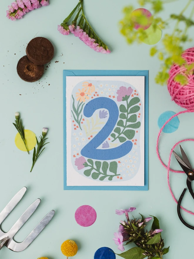 Plantable 2nd Birthday Card