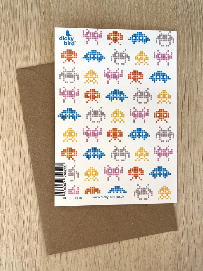 Happy Birthday card with space invaders