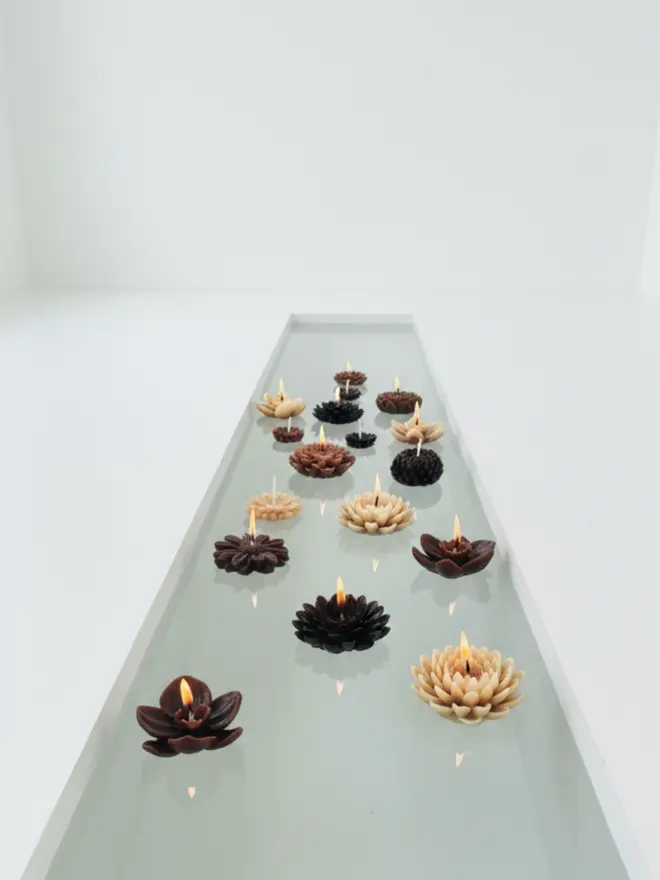 Floating Candles - Earth Tones