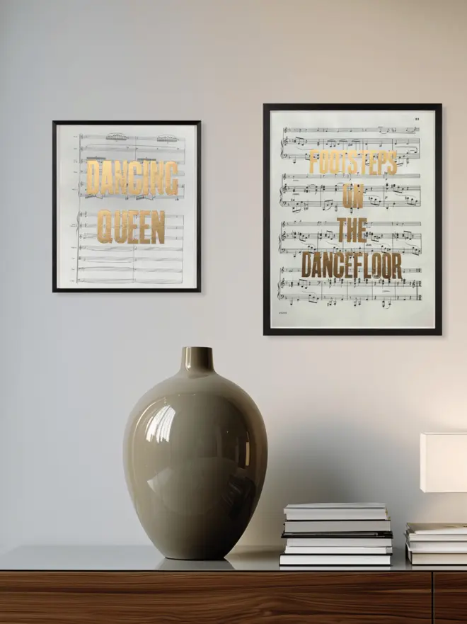 footsteps on the dancefloor letterpress print framed susan bradley