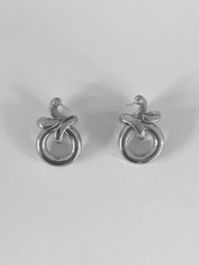 sterling silver hoop earrings with a twist