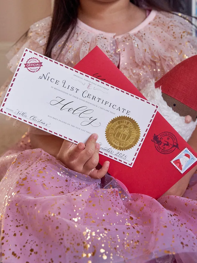 Personalised nice list certificate