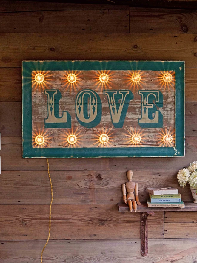 love circus sign with lights