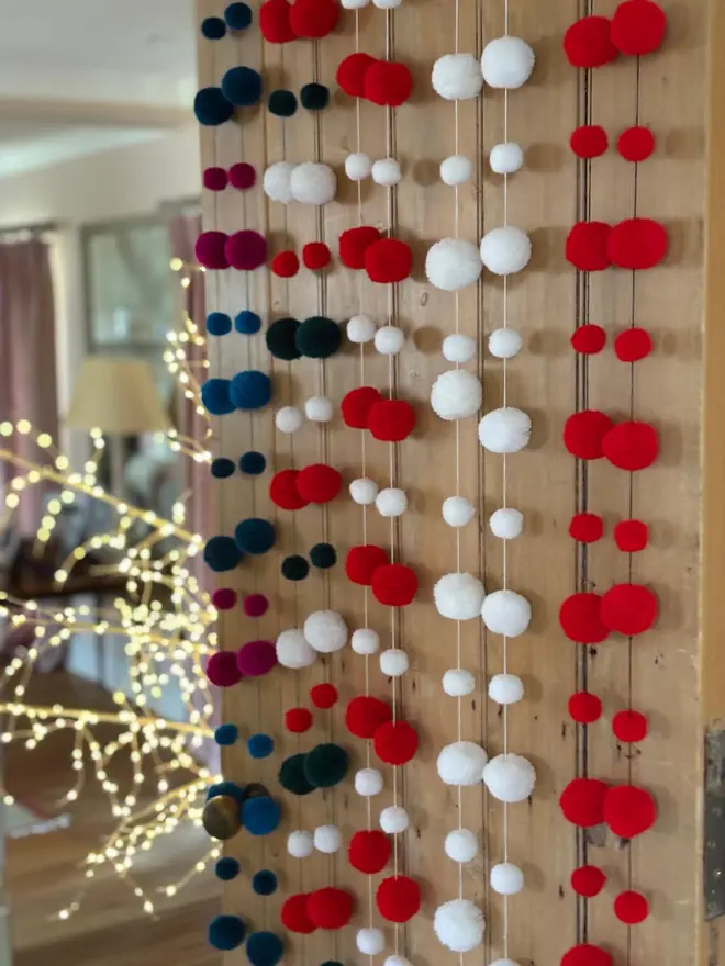 Christmas pom pom garlands 