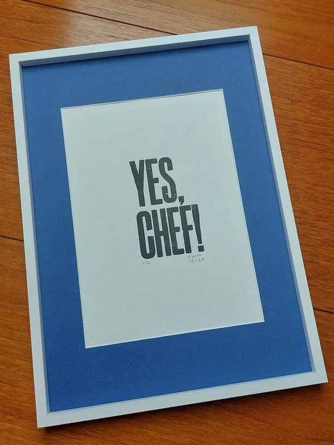'Yes Chef!' Letterpress Print