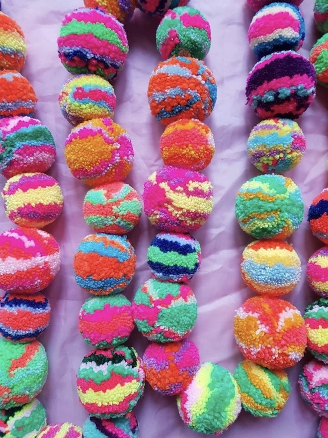 Rainbow Pom Pom Garland