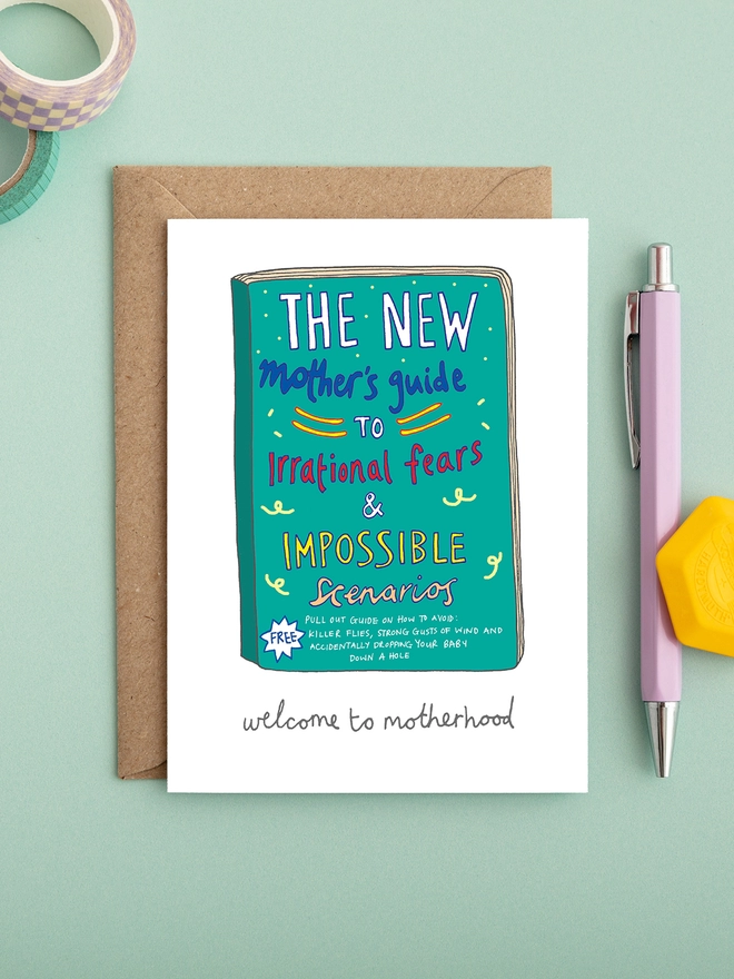 Humorous and funny gender neutral greeting card for new mothers