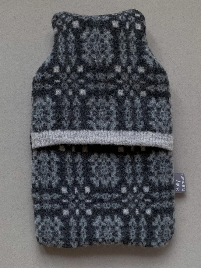 Welsh Blanket Hot Water Bottle - grey