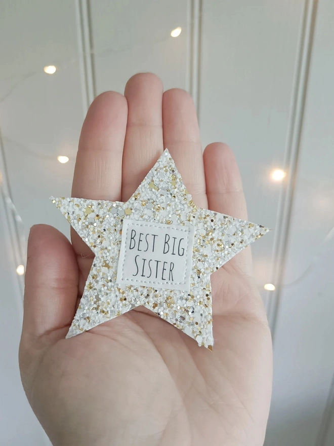 Glitter Star Big Brother/ Sister Badge Gift