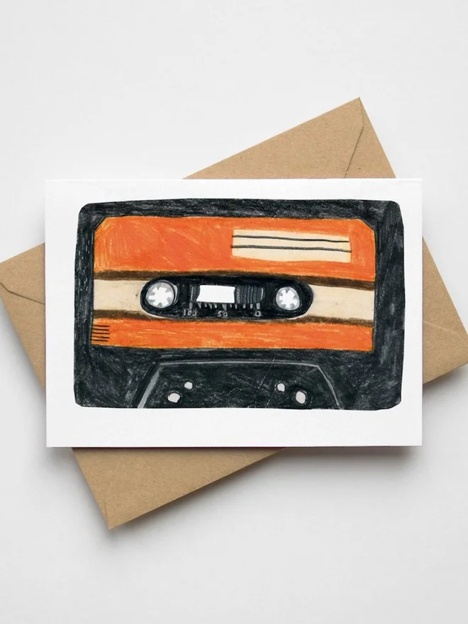 Mini Cassette Tape Greeting Card