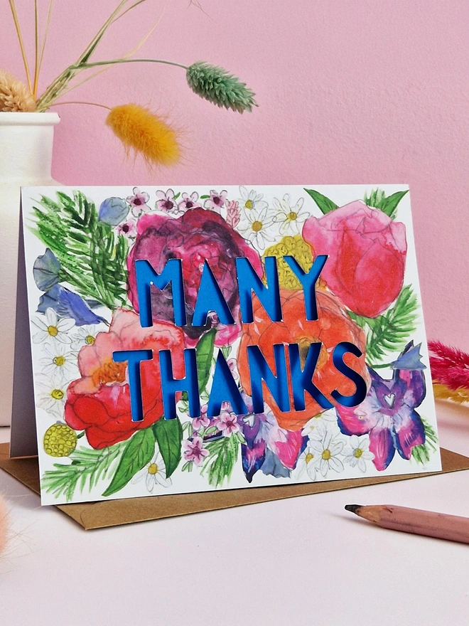 'Many Thanks' Paper Cut Card