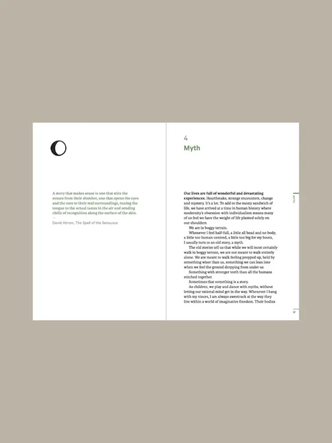Inside spread of paperback book