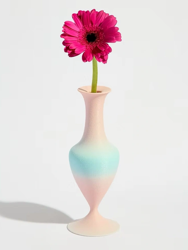 pink and blue 3d printed vase