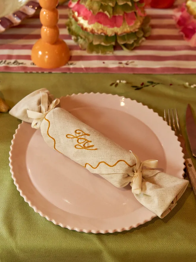Personalised embroidered Christmas cracker