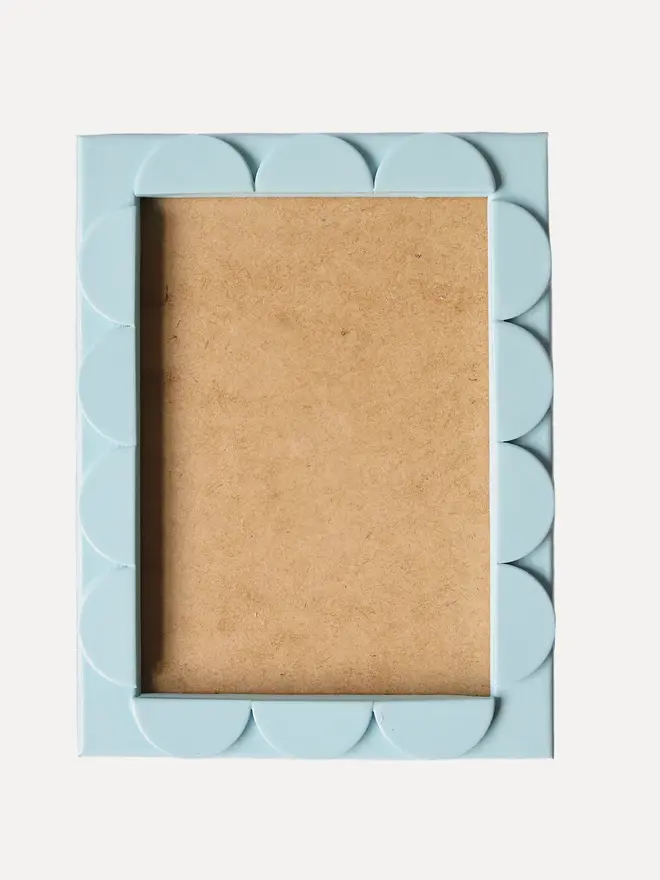 powder blue scalloped frame