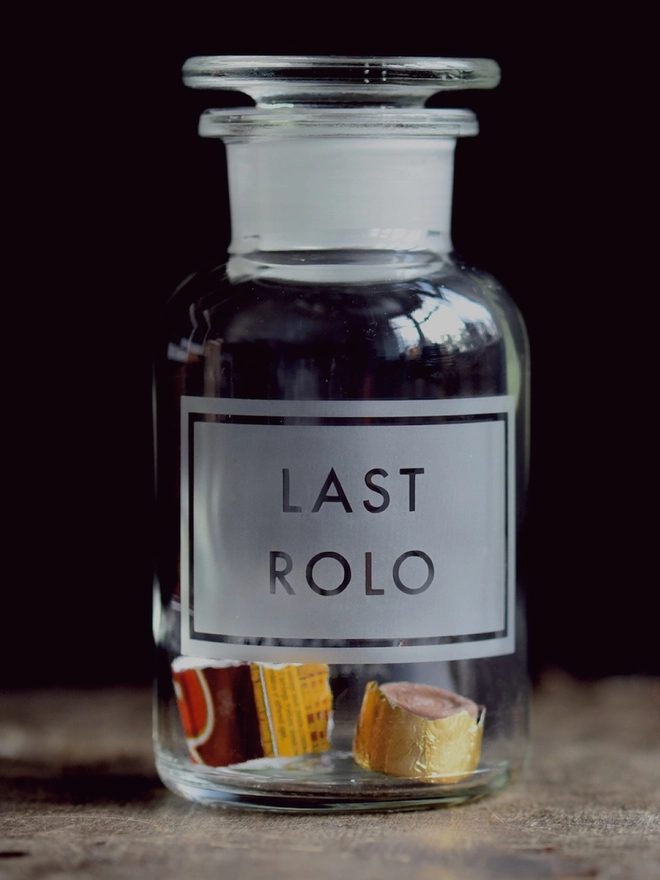 Last Rolo Etched Apothecary Jar Valentines Day