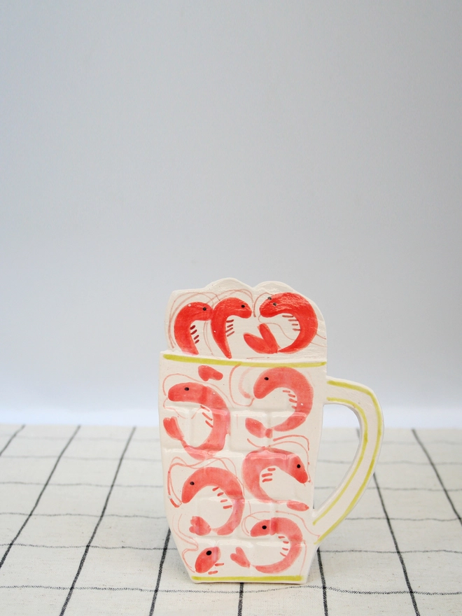 handmade ceramic wall art, seaside, ship in bottle, prawns, ceramic prawns, ceramic, crab band, wall hanging, fun ceramics