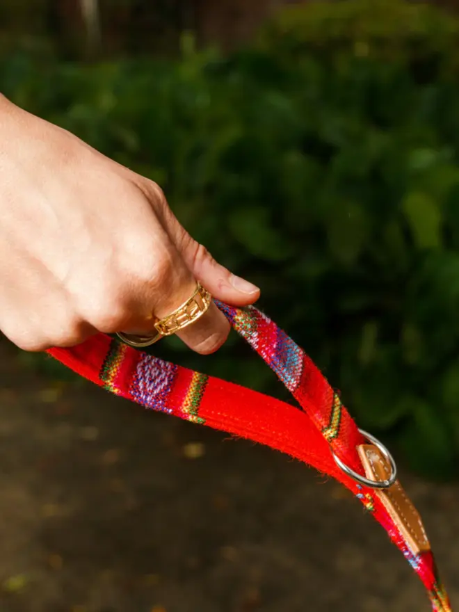 Colourful handmade dog lead