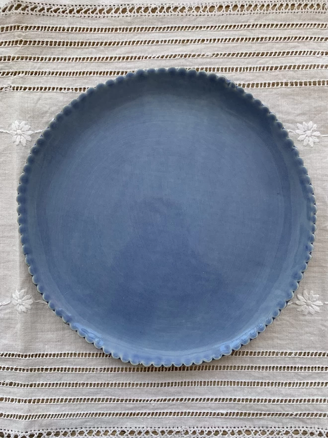 periwinkle blue scalloped edge plate
