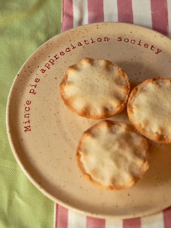 Mince pie appreciation society plate