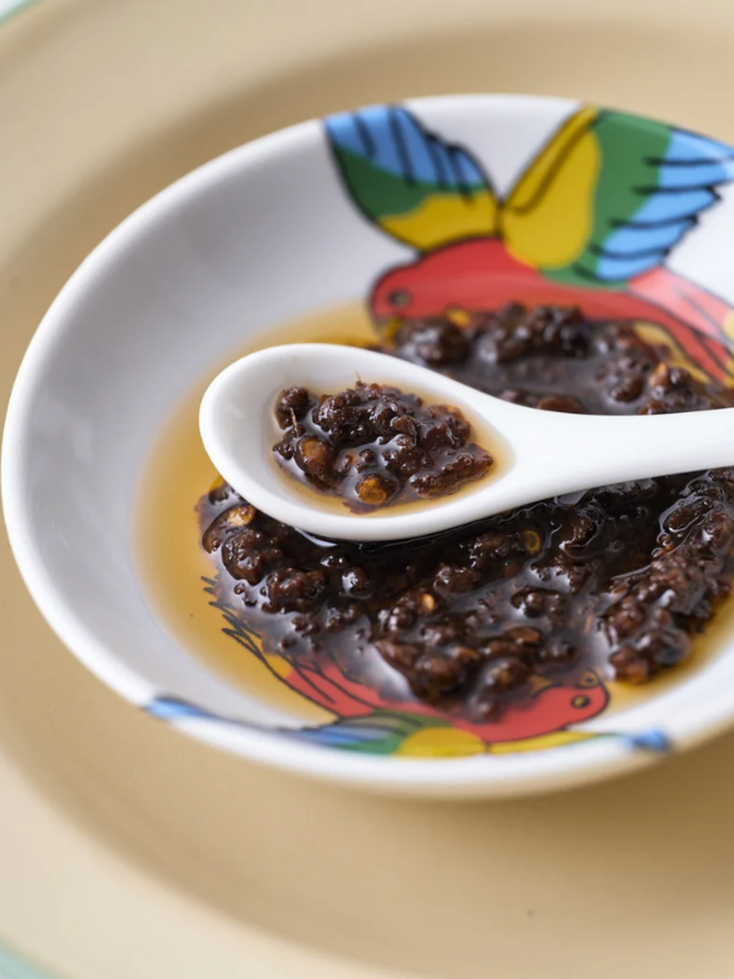 Extraordinary Chilli Oil. A sample of chilli oil in a bowl.
