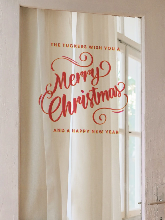 Personalised wising you a merry christmas window sticker