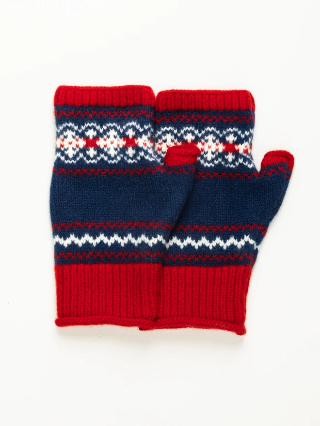 Blue, Red and White Mittens