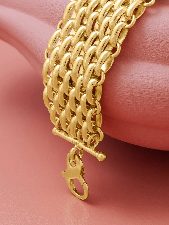 Gold Woven Chain Bracelet