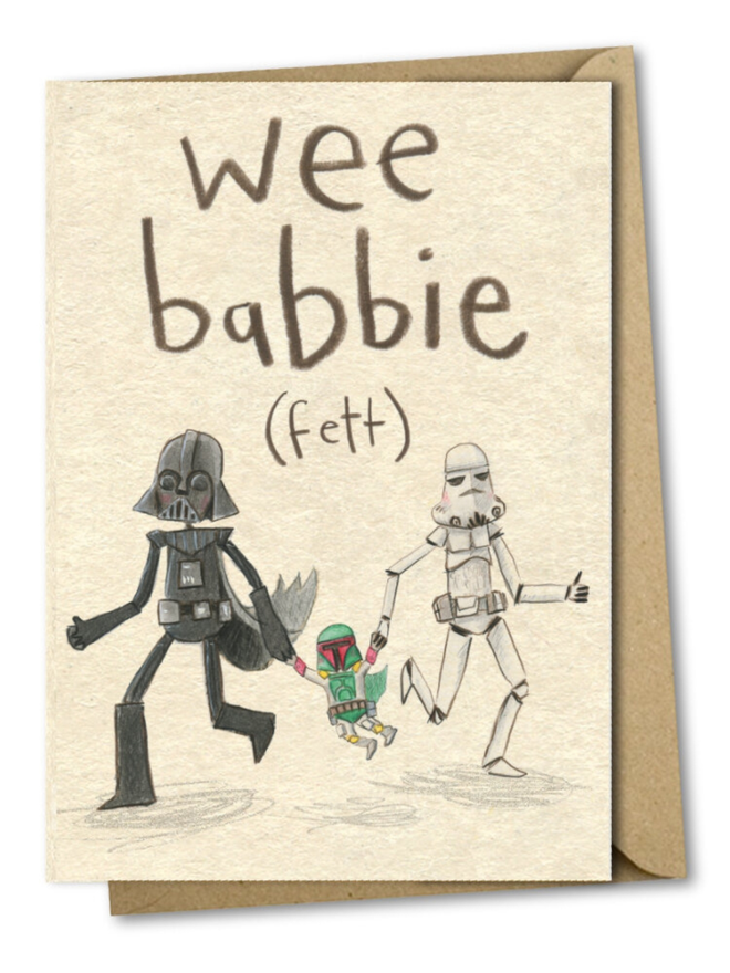 wee babbie star ward storm trooper darth vader card