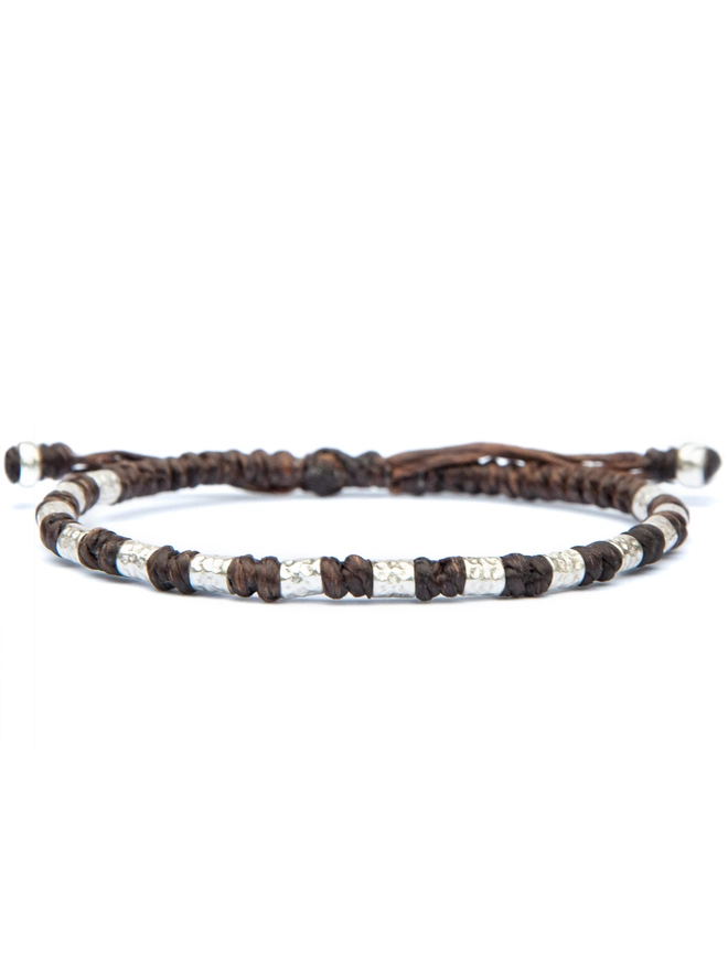 brown silver bracelet for guy