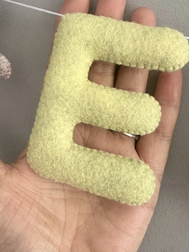 Felt letter for child’s name garland