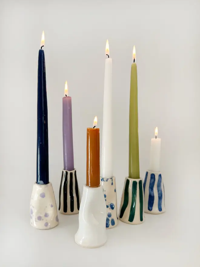 wonky ceramic candlestick holders