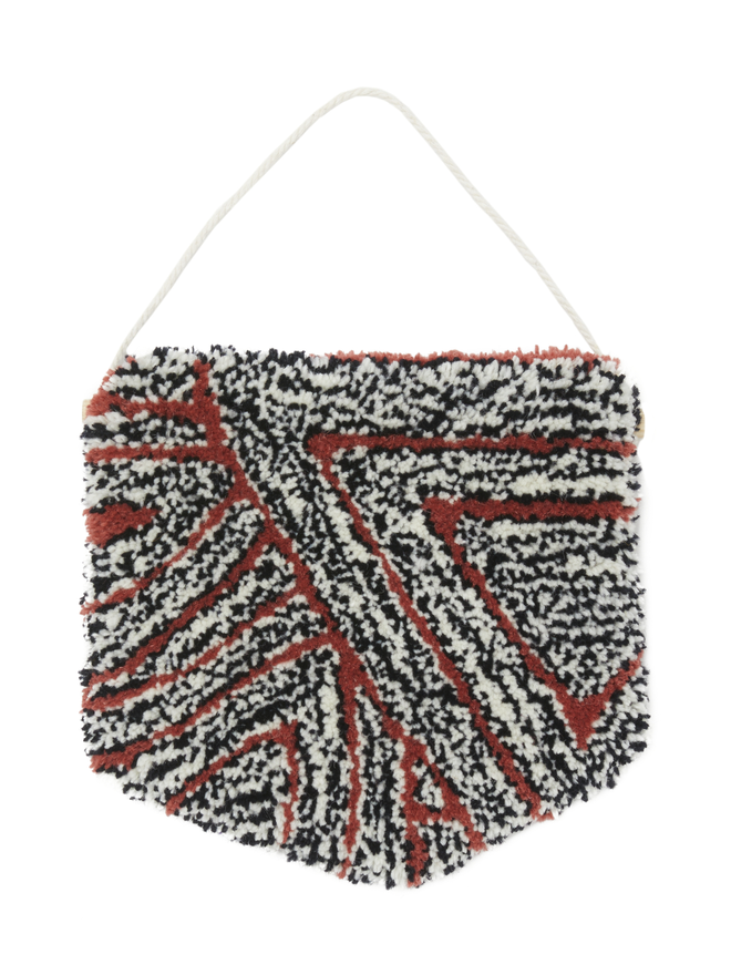 80'S CHIC - Handmade Black, White and Coral Wall Hanging