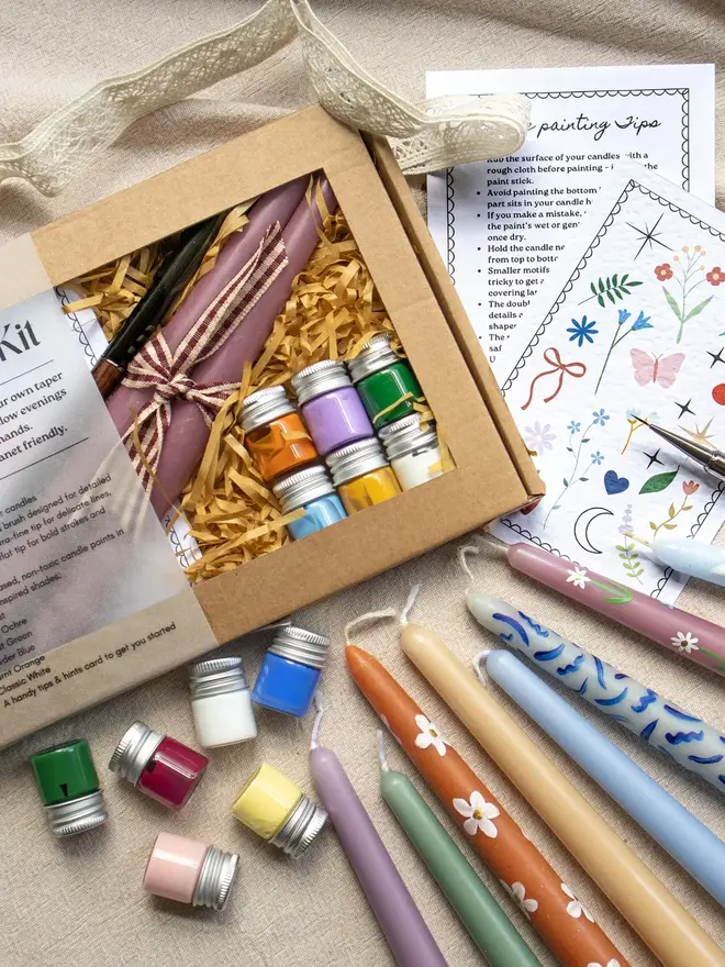  DIY Paint Your Own Taper Candles Craft Set 