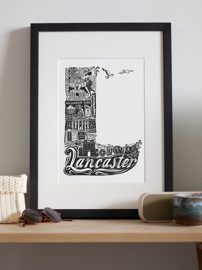 Lancaster Framed print letter L