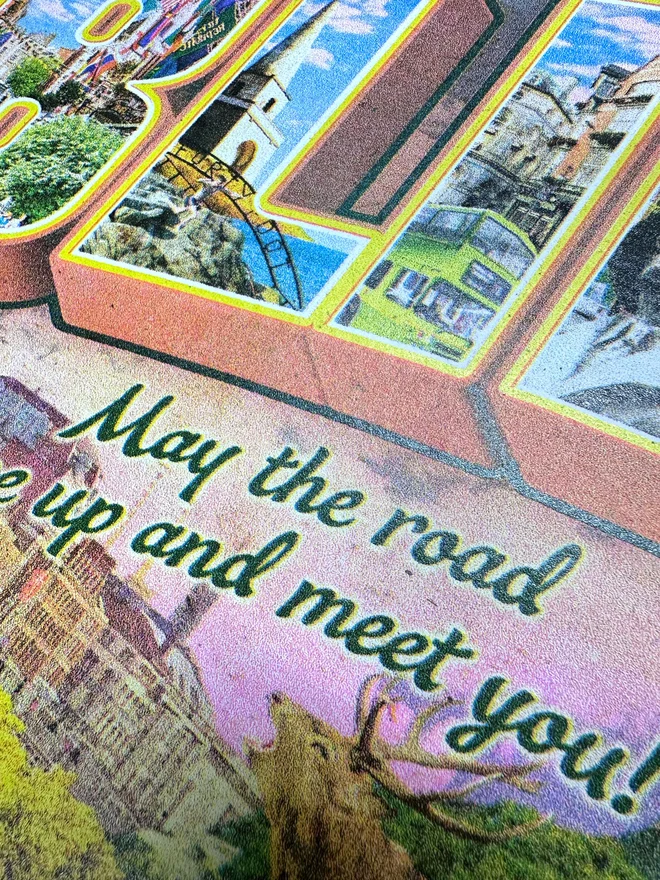 Dublin retro themed vintage screenprint postcard