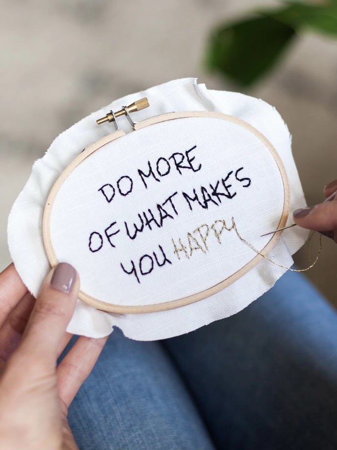 Learn how to stitch your own embroidery hoop artwork 