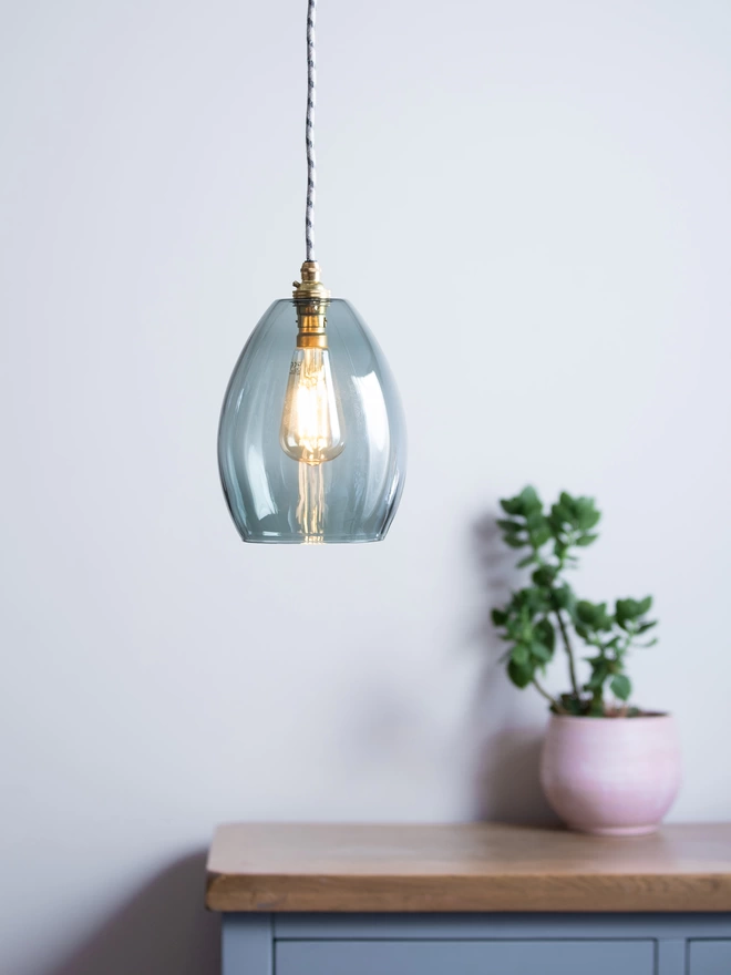 Medium Smoke Glass Bertie Pendant Light