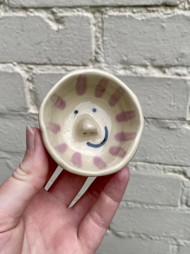 purple stripe trinket bowl