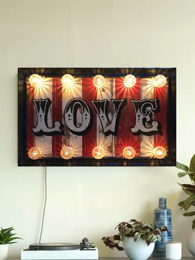 love fairground style light sign