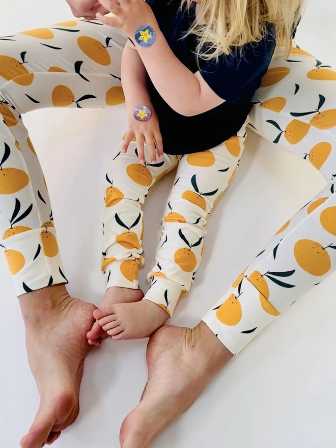 Cream 'Clementine Grove' Adult Organic Cotton Leggings