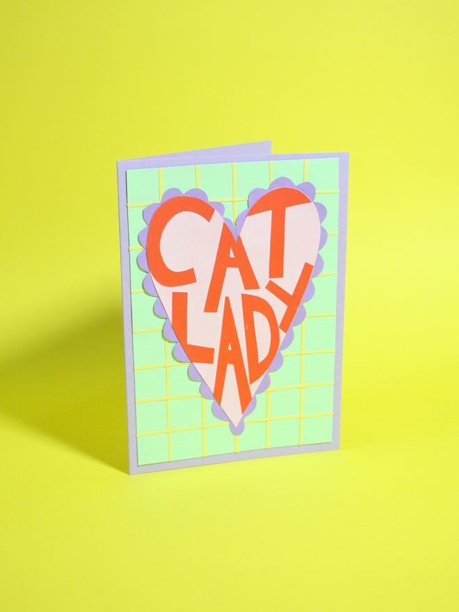 "Cat Lady" Collaged Card
