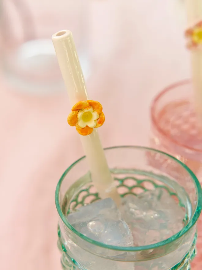 Ceramic flower straws