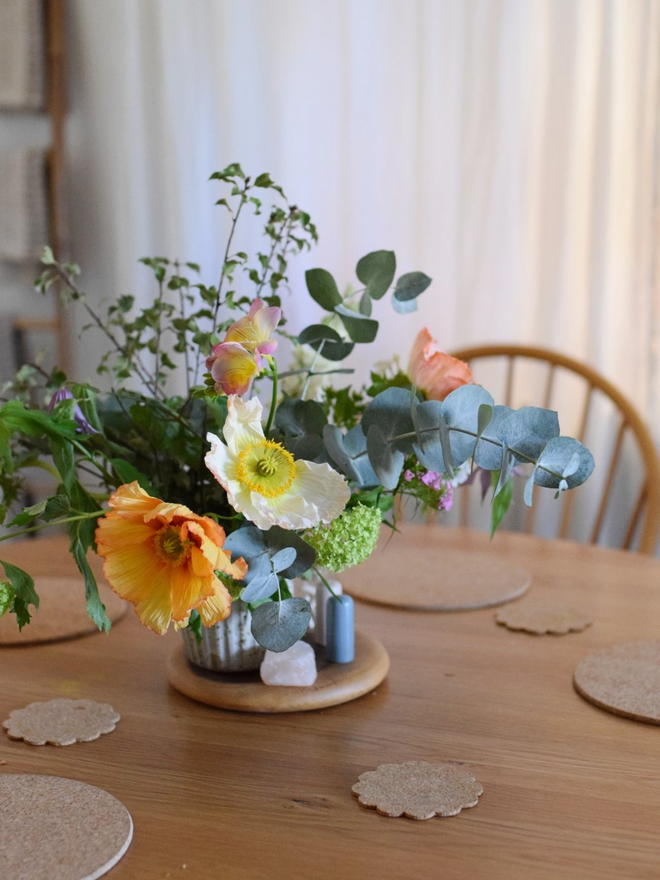 stoneware fluted flower vase