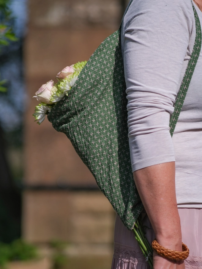 Reusable Linen Flower Bag