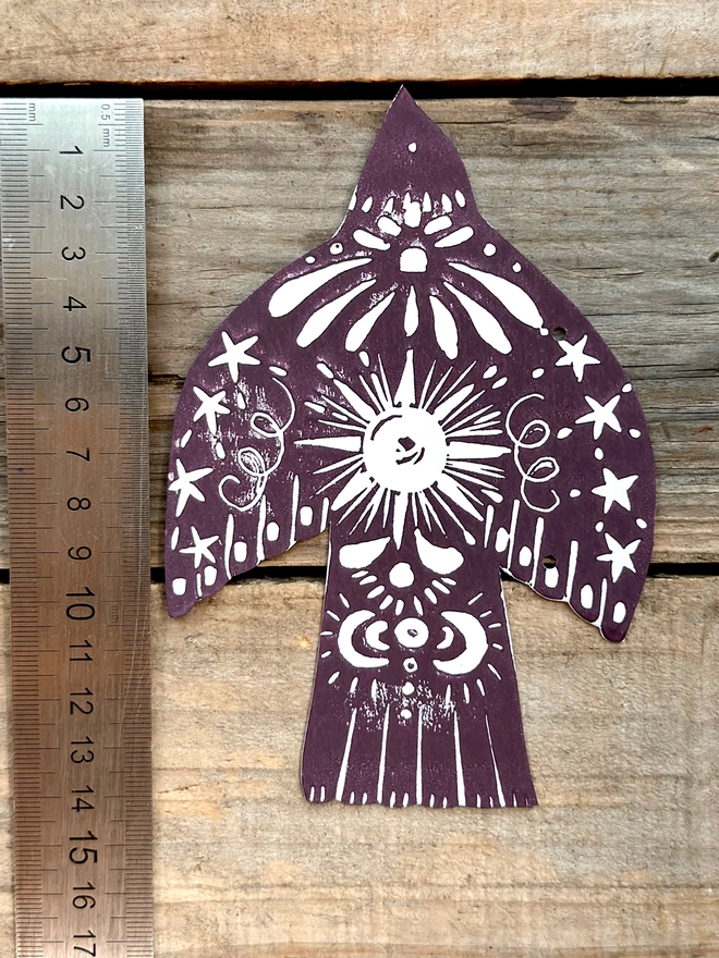 'Twinkle & Flight' Festive Nordic Folk Birds Linocut Garland