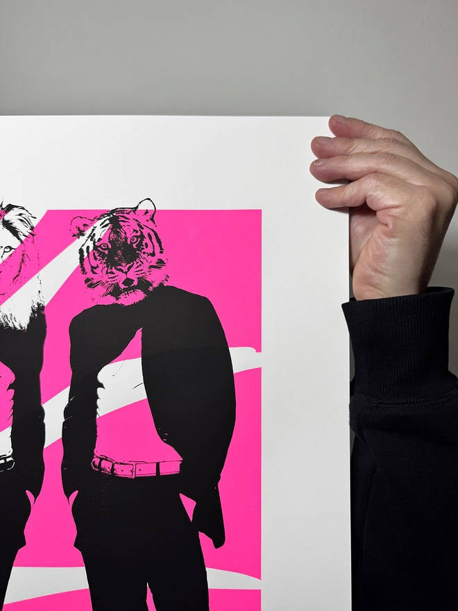Disco Cats_Large Screen Printed Poster_Holly and Co_Close up top right